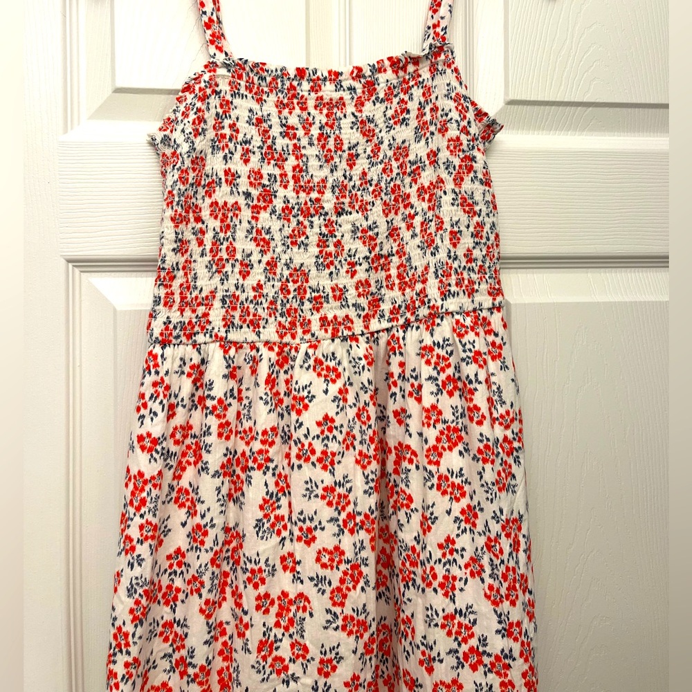 GAP Smocked Cotton Midi Dress